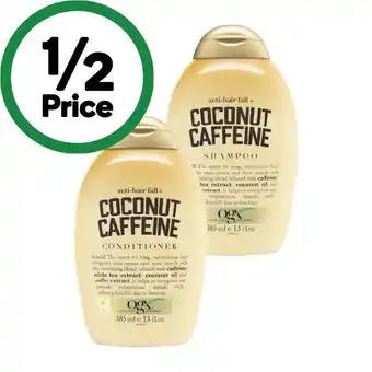 Woolworths OGX Shampoo or Conditioner 385ml offer