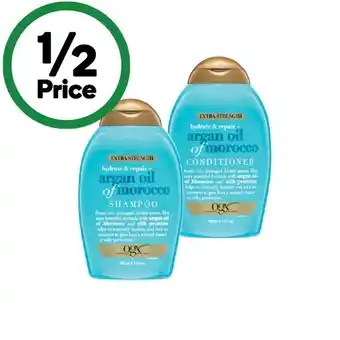 Woolworths OGX Extra Strength Shampoo or Conditioner 385ml offer