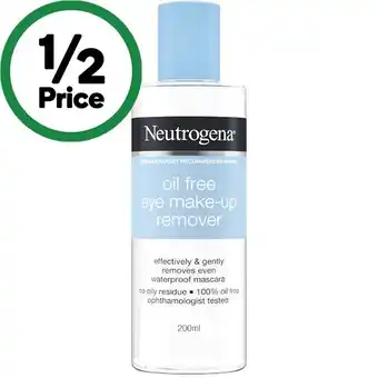 Woolworths Neutrogena Oil Free Eye Make-Up Remover 200ml offer