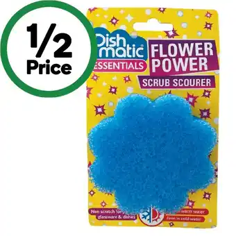 Woolworths Dishmatic Essentials Flower Power Scrub Scourer Pk 1 offer