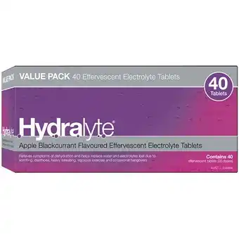Woolworths Hydralyte Effervescent Electrolyte Tablets Pk 40 offer
