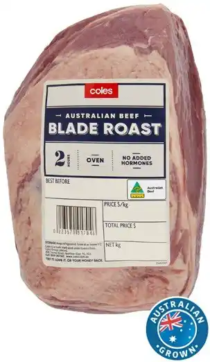 Coles Coles Australian No Added Hormones Beef Blade Roast offer