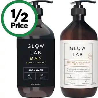 Woolworths Glow Lab Body Wash 900ml offer