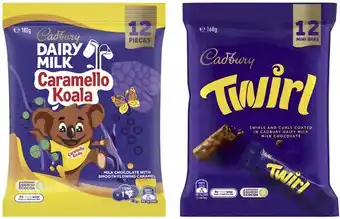Coles Cadbury Sharepacks 144g-180g offer