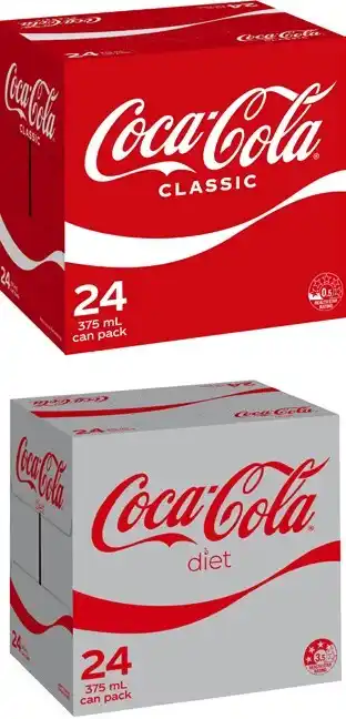 Coles Coca-Cola Soft Drink 24x375mL offer