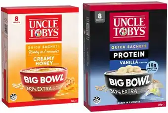 Coles Uncle Tobys Oats Big Bowl 368g offer