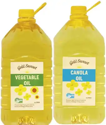 Coles Gold Sunset Canola or Vegetable Oil 4 Litre offer