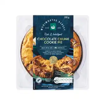 Woolworths Woolworths Chocolate Chunk Cookie Pie 550g offer