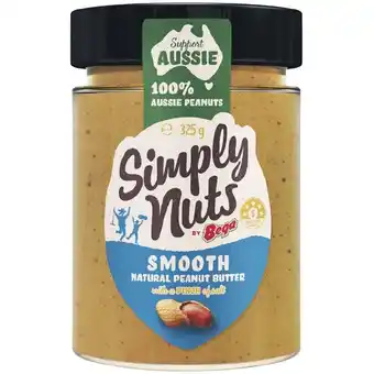 Woolworths Bega Simply Nuts Peanut Butter 325g offer