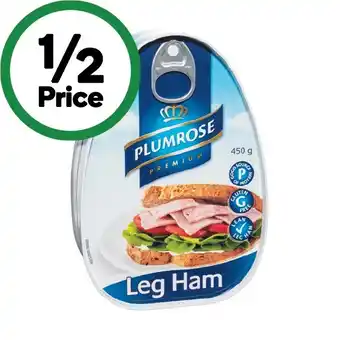 Woolworths Plumrose Leg Ham 450g offer