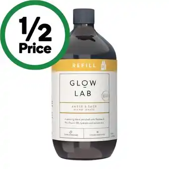 Woolworths Glow Lab Hand Wash Refill 900ml offer