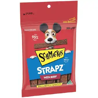 Woolworths Schmackos Strapz Dog Treats 200g offer