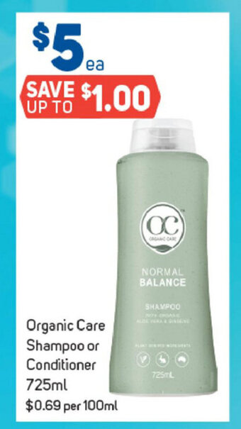 Foodland Organic Care Shampoo or Conditioner 725ml offer