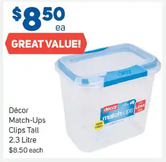 Décor Match-Ups Clips Tall 2.3 Litre