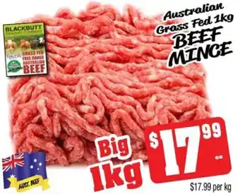 Australian Grass Fed 1kg BEEF MINCE