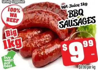 Farmer Jack's WA Juicy 1kg BBQ SAUSAGES offer