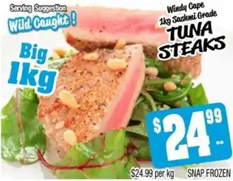 Windy Cape 1kg Sashmi Grade TUNA STEAKS