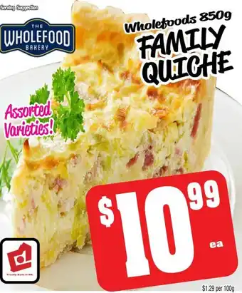 Farmer Jack's Wholefoods 850g FAMILY QUICHE offer