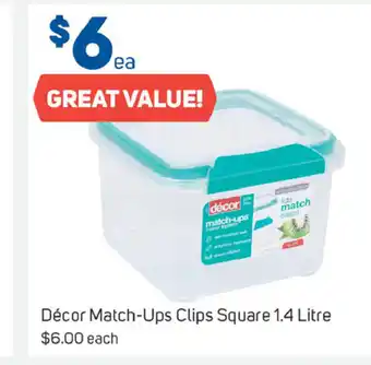 Foodland Décor Match-Ups Clips Square 1.4 Litre offer