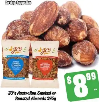 Farmer Jack's JC's Australian Smoked or Roasted Almonds 375g offer
