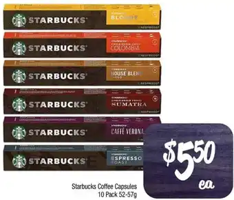Farmer Jack's Starbucks Coffee Capsules 10 Pack 52-57g offer