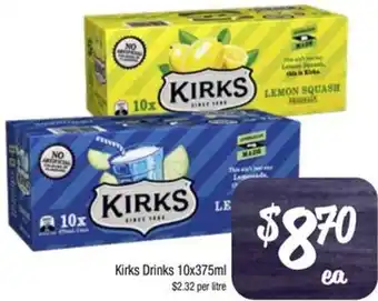 Farmer Jack's Kirks Drinks 10x375ml offer