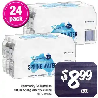 Farmer Jack's Community Co Australian Natural Spring Water 24x600ml offer