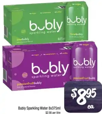 Farmer Jack's Bubly Sparkling Water 8x375ml offer