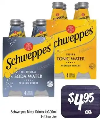 Farmer Jack's Schweppes Mixer Drinks 4x300ml offer