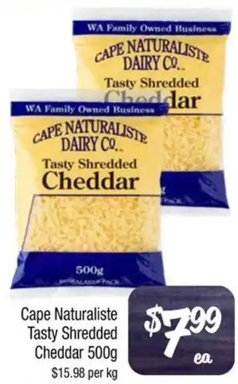 Farmer Jack's Cape Naturaliste Tasty Shredded Cheddar 500g offer