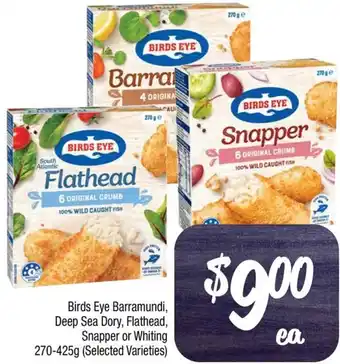 Birds Eye Barramundi, Deep Sea Dory, Flathead, Snapper or Whiting 270-425g