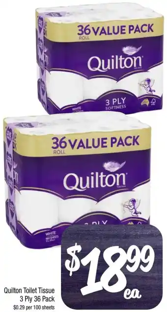 Farmer Jack's Quilton Toilet Tissue 3 Ply 36 Pack offer