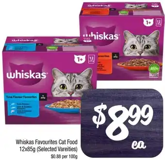 Farmer Jack's Whiskas Favourites Cat Food 12x85g offer