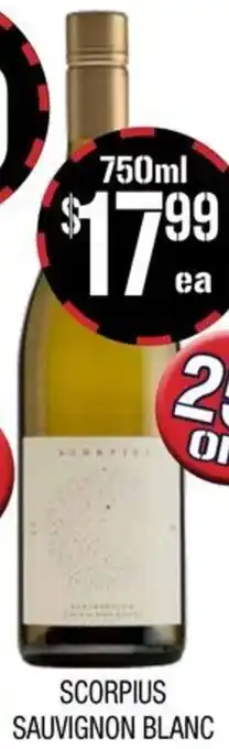 Farmer Jack's SCORPIUS SAUVIGNON BLANC offer