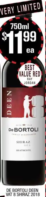Farmer Jack's DE BORTOLI DEEN VAT 8 SHIRAZ 2018 offer