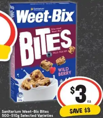 IGA Sanitarium Weet-Bix Bites 500-510g offer