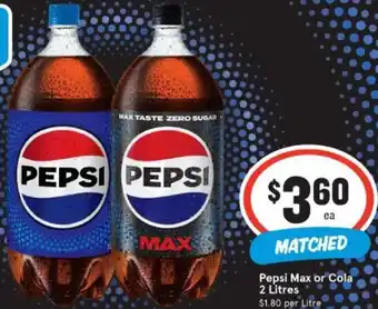 IGA Pepsi Max or Cola 2 Litres offer