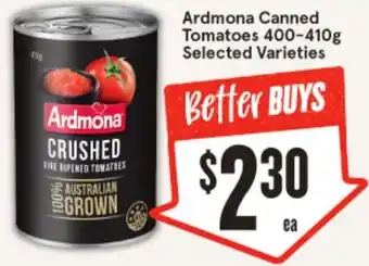 IGA Ardmona Canned Tomatoes 400-410g offer