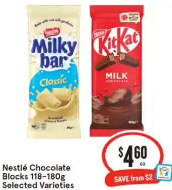 IGA Nestlé Chocolate Blocks 118-180g offer
