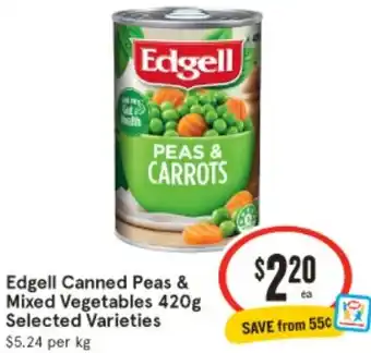 IGA Edgell Canned Peas & Mixed Vegetables 420g offer