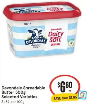 IGA Devondale Spreadable Butter 500g offer