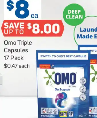 Foodland Omo Triple Capsules 17 Pack offer