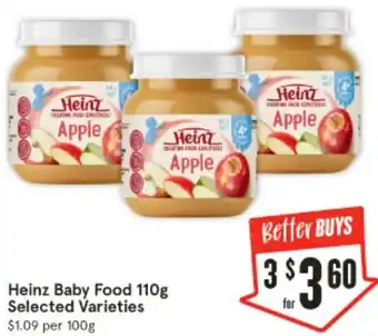 IGA Heinz Baby Food 110g offer