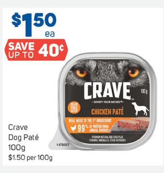 Foodland Crave Dog Paté 100g offer