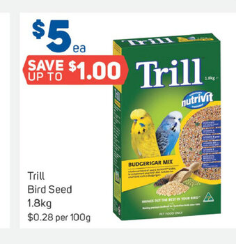 Foodland Trill Bird Seed 1.8kg offer