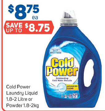 Foodland Cold Power Laundry Liquid 1.8-2 Litre or Power 1.8-2kg offer