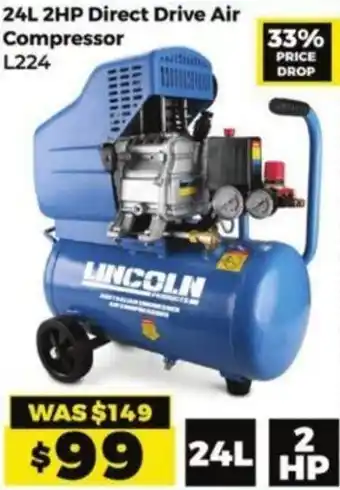 Sydney Tools 24L 2HP Direct Drive Air Compressor offer