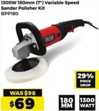 Sydney Tools 1300W 180mm (7") Variable Speed Sander Polisher Kit offer