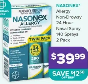 Malouf Pharmacies NASONEX Allergy Non-Drowsy 24 Hour Nasal Spray 140 Sprays 2 Pack offer