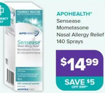 APOHEALTH Sensease Mometasone Nasal Allergy Relief 140 Sprays